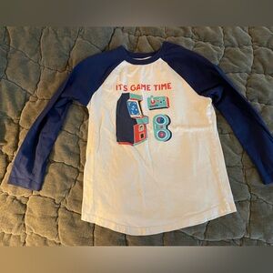 Kids Game Time Long Sleeve Shirt - Blue and White